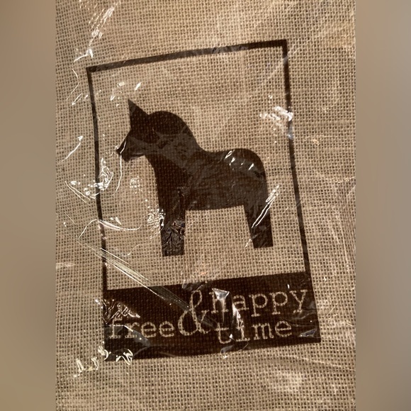 New In Packaging - Free & Happy Time Burlap Bags (Set of 2) - Picture 2 of 2